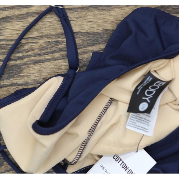 NWT Cotton On Womens Thin-Strap Scoop-Back One Piece Swimsuit Mightnight Blue L - Picture 7 of 7